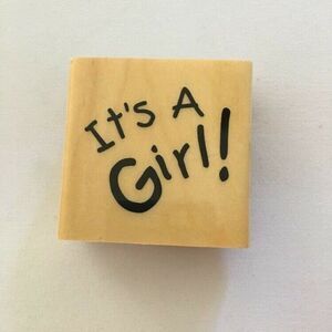 Wood Rubber Stamp It's a Girl